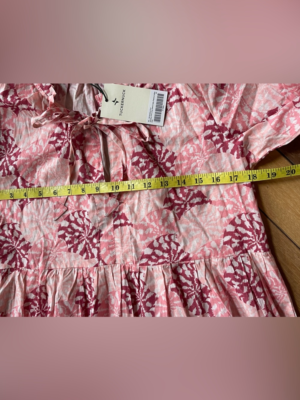 Tuckernuck Nautilus Print Long Sleeve Salty Paloma Caftan Boho Dress Pink XS NWT - Picture 10 of 16